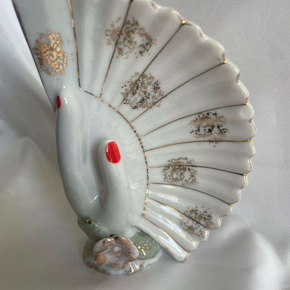 Vintage Porcelain Ladies Hand Holding Fan Jewelry Dish Japan 1950's